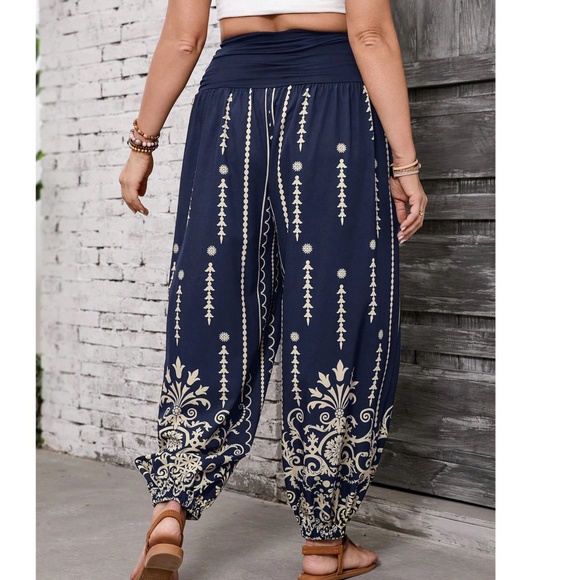 Plus Print Stretchy Waist Jogger Pants - Picture 4 of 4